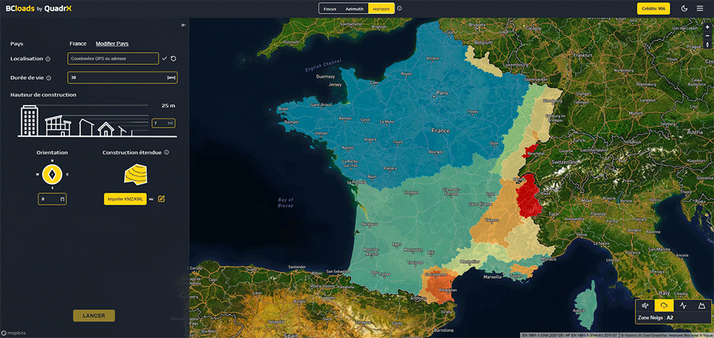 Carte française des zones de neige selon l’Eurocode