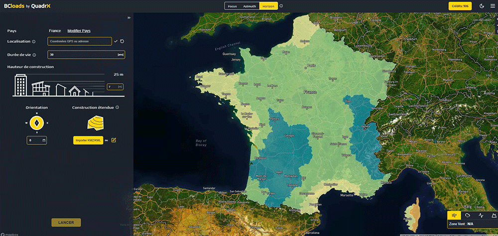 Carte française des zones de vent selon l’Eurocode
